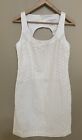 Trina Turk White Dress Textured Embroidered Lined Zip Back Womens Size 6