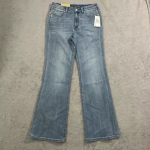NEW Michael Kors Womens 6 High-Rise Flare-Leg Je Blue Vintage Wash Jeans - Picture 1 of 9