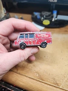 Vtg 1960s Matchbox Lesney #57 Land Rover Fire Truck Kent Fire Brigade Diecast - Picture 1 of 6