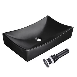 Aquaterior Bathroom Vessel Sink Porcelain Ceramic Vanity Basin Drain AQT0132 - Picture 1 of 12