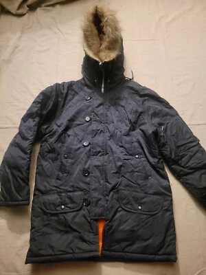 Vintage Sears Outerwear Mens Small Navy Snorkel Parka - Image 1 of 4