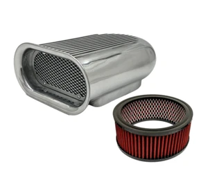 Aluminum Air Scoop Single Hilborn 4 BBL 5-1/8" Neck Carburetor Washable PO - Bild 1 von 7