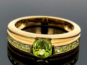 SCHMUCKJAGD RING GR. 20 (CA.63) 925/-SILBER VERGOLDET MIT PERIDOT - Imagen 1 de 3