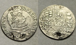 Siebenbürgen - Ungarn 1607 n. Chr. Stephan Bocskai seltene echte Silbermünze 3 Grosch - Bild 1 von 4