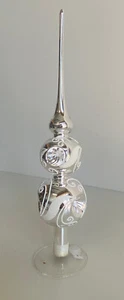 Wunderschöne XL 34 cm Christbaumspitze Silber Reflex 1006/22 - Picture 1 of 5