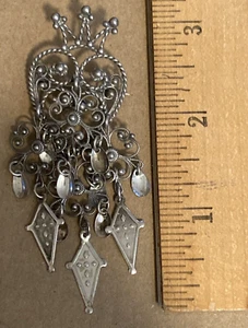 Vintage Solje Made by Brdr. Johannessen In Voss, Norway 830S Crowned Heart 1960s - Picture 1 of 9