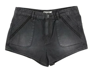 Free People 134672 Boyfriend-Shorts Damen schwarz Denim Spitzenbesatz Größe 31 - Bild 1 von 2