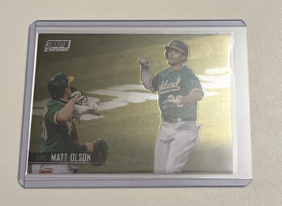2021 Stadium Club Chrome Base #69 Matt Olson - Oakland Athletics - Image 1 of 2