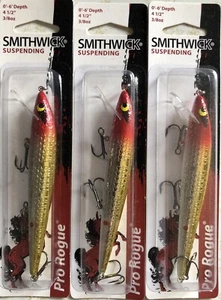 3 Smithwick Rattling Pro Rogue 4 1/2" 1/3 Oz Suspending Jerkbait Clown S12 - Picture 1 of 1