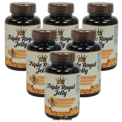 6 x Triple Royal Jelly Formula 200 Caps +Zinc+Beeswax+Carotene+VE+VC - Image 1 of 4