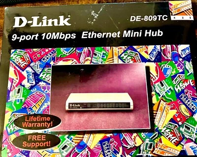 D-Link DE-809TC 9 Port 10Mbps Ethernet Mini Hub - NEW/SEALED - Image 1 of 2
