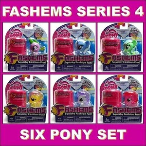 My Little Pony Series #4 Fashems 6 Pony Set Each with Carry Case Squishy Fun New - Bild 1 von 8