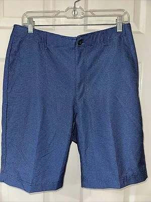 Pebble Beach Men's Size 34 Golf Comfort Flex Performance Shorts Blue Stripe - Image 1 of 4