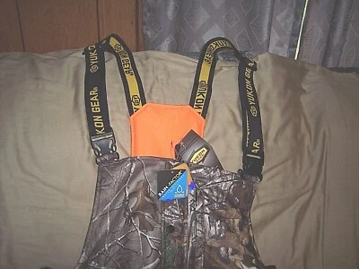 Mens M-Lg Camo Bib Overalls Reversible Orange Bibs Insulated Camo Hunting Bibs - Image 1 of 4