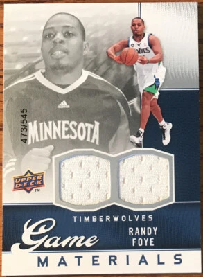 2009-10 Upper Deck Game Materials Randy Foye GJ-RF #’d 473/545 - Image 1 of 2