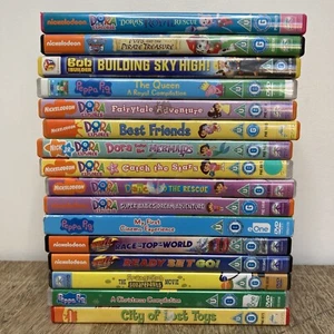 Large Children’s Cartoon DVD Job Lot Bundle, Nickelodeon Dora Explorer Peppa Pig - Picture 1 of 2