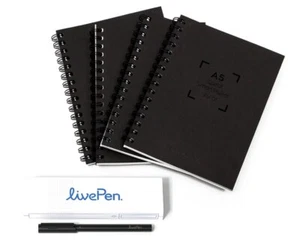 LivePen From Livescribe Is Their Smart Pen Bundled W/ 4 Spiral Notebooks - Picture 1 of 3