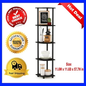 5-Tier Corner Shelf Wooden Shelves Display Storage Stand Shelving Unit - Picture 1 of 8