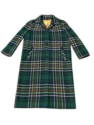 Винтажный 1980-х женщин Pendleton 100% Virgin шерсти клетку траншея размер маленький США  - Изображение 1 из 4