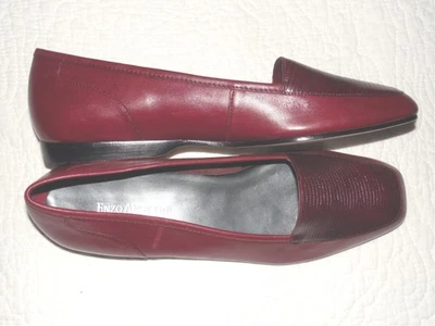 ENZO ANGIOLINI Liberty zapatos planos de cuero borgoña sin usar, en caja cocodrilo - 7,5 M - nuevos sin caja Foto 1 de 4