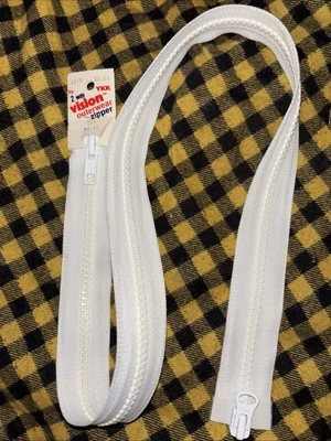 28 Inch YKK #5 VISLON 2-Way White #501 Molded Plastic Teeth Separating USA - Image 1 of 4