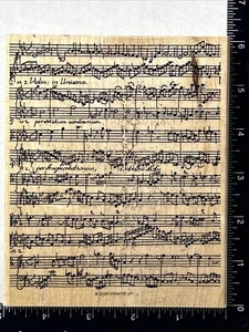 Stampin Up Partitur Holz montiert Gummistempel Scrapbooking Musik Noten - Bild 1 von 6