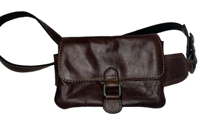 Jack Georges Red Leather Belt Pack Bag Fanny Pack Preowned - Image 1 of 4