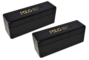 2 Genuine PCGS Slab Box For 20 Certified Graded Coins Storage Black Official - Picture 1 of 1