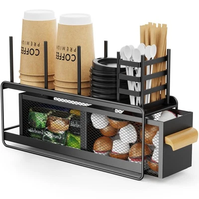 Portavasos y Tapa con Cajón - Dispensador de Taza de Café de Metal con Organi... Foto 1 de 4