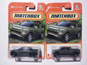 Matchbox Army Green Rivian R1T 17/100 - Lot of 2 - New - Picture 1 of 3