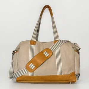 Gray Canvas Diaper Bag Tote with Stroller Straps, Insulated Pocket, 10 Pockets - Picture 1 of 15