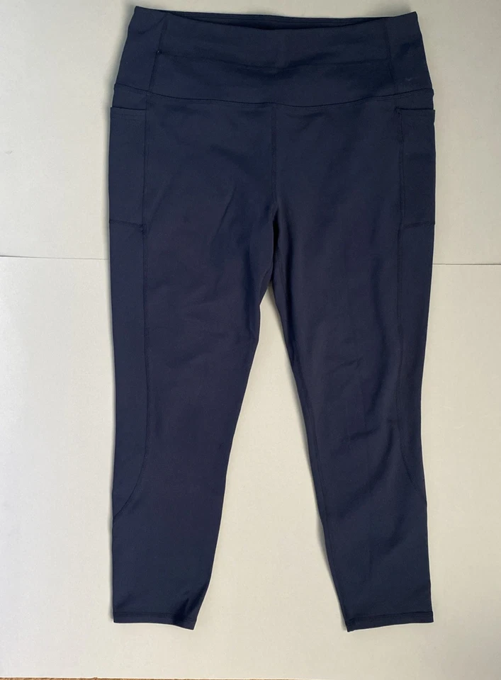 Sketchers GoWalk女式大码打底裤海军蓝带口袋运动服 — 第 1/4 张图片