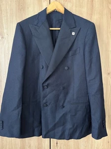 LARDINI MEN DOUBLE BREASTED SUIT JACKET - Picture 1 of 10