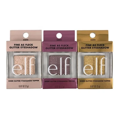 e.l.f. Fine As Fleck Sheer Glitter Eyeshadow Topper Lot of 3 Pink Gold elf NEW! - Image 1 of 4