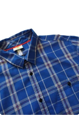 Adidas Shirt Men's 54 Neo Blue Plaid Long Sleeve Button Down Outdoor Active - Image 1 of 4