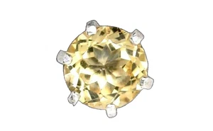 ONE SINGLE STUD NATURAL 7MM GOLDEN BERYL GEM STERLING SILVER EARRING PSE97/62725 - Picture 1 of 2