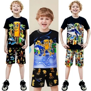 Boy Tung Tung Tung Sahur Tracksuits Set Tralalero Tralala T-shirt+Shorts Outfits - Picture 1 of 15