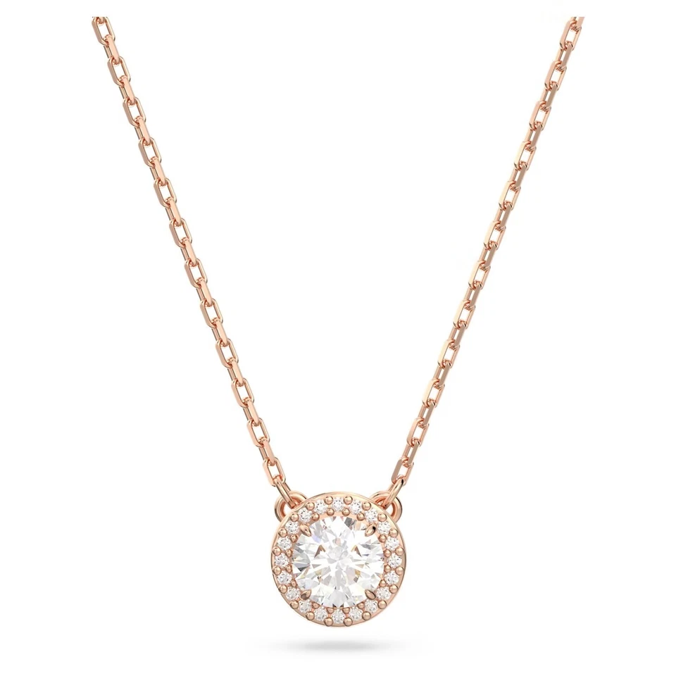 Swarovski Constella Pendant Round Cut Pavé White Rose Gold-Tone Plated 5636272