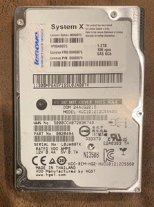 IBM 00AD076 1.2TB 10K 6GBPS SAS 2.5 G2HS HDD 00AD079 No Tray - Picture 1 of 1