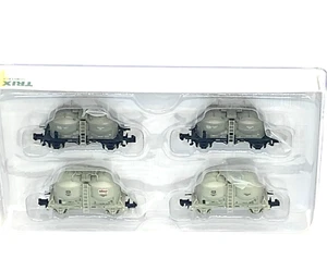 Minitrix N-Scale 15087 Set with 4 Cement Silo Tanker Cars Silowagen Set NIB - Picture 1 of 5