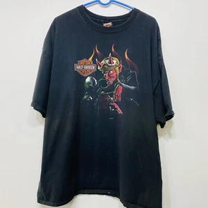 Harley Davidson 2014 Demon Devil Biker Men Tshirt Sz 3X Saux Prairie - Picture 1 of 9