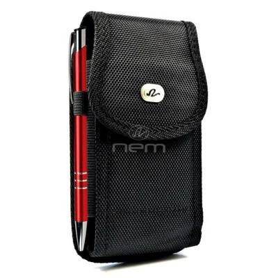 For Samsung Galaxy A10/A20/A30/A50 Vertical Holster Nylon Canvas Pouch Case BLK - Image 1 of 4