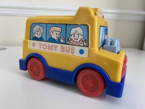 Vintage Tomy Bus 1989 School Bus Push Along Nursery Retro - Picture 1 of 6