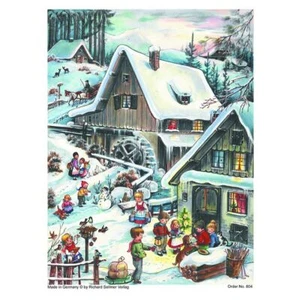 Waterwheel Village Snow Richard Sellmer Advent Calendar 297x210 mm with glitter - Picture 1 of 1
