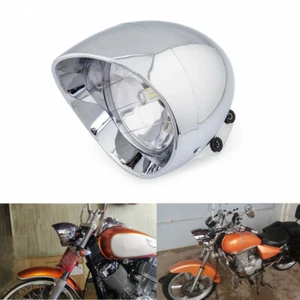 Faro LED cromado bala para Harley Cruise Chopper Honda sombra de corcel personalizado - Imagen 1 de 8
