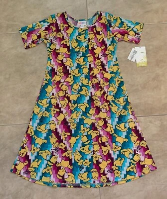 Disney Lularoe Winnie Pooh Purple Blue Dress NEW w/ Tag XS 12 Adeline - Image 1 of 4