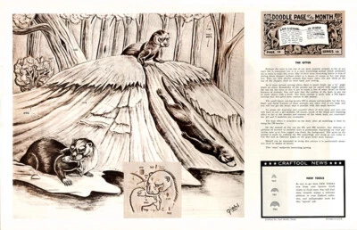 Leather Craft Doodle Page,     THE OTTER - Image 1 of 2