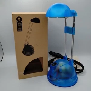 Vtg IKEA 90s Espressivo Translucent Blue Telescoping Desk Lamp - Picture 1 of 21