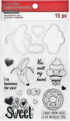 Banana & Ice Cream Valentine's Day Clear Stamp & Die Set by Recollections 535746 - Image 1 of 4