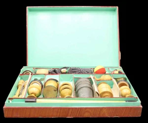 Jolie boite de magie PHYSIQUE AMUSANTE vers 1880 / CONJURER cup and balls - Picture 1 of 19